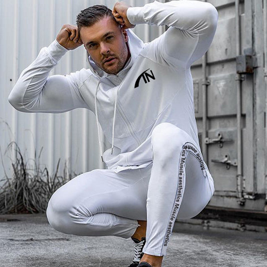 Mans Casual Fashion Sportswear Suit Gym Fitness Tracksuit Hoodies Long Sleeve