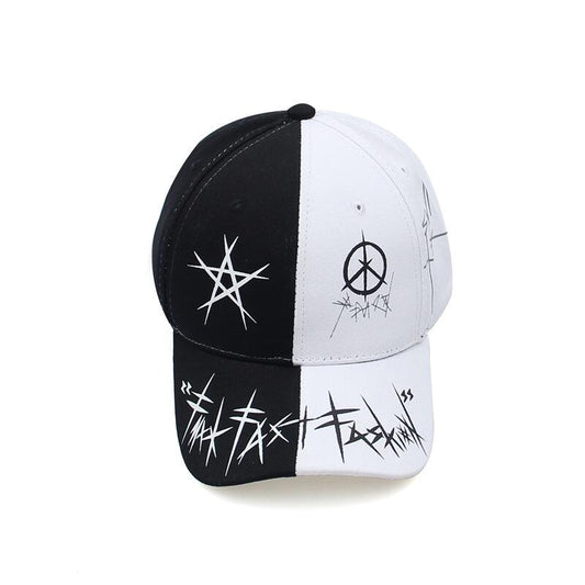 Custom Graffiti Snapback Baseball Caps Black And White Patchwork Men Women Hip Hop Fashion Casual Hat