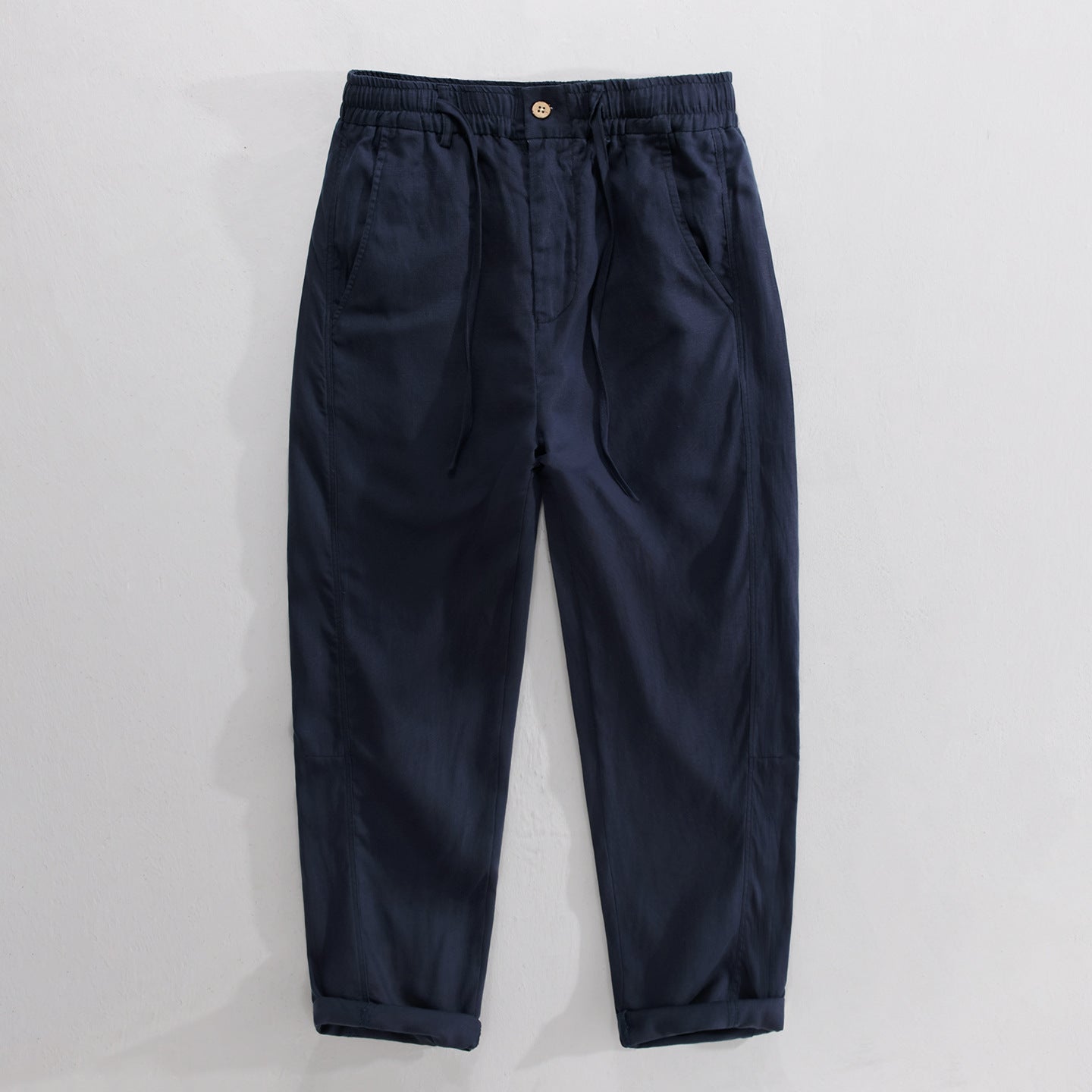 Men's Drawstring Casual Linen Straight-leg Pants