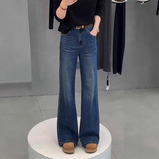 Black Flared Casual Jeans For Women