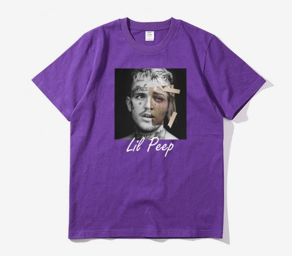 Retro black purple T-shirt men and women
