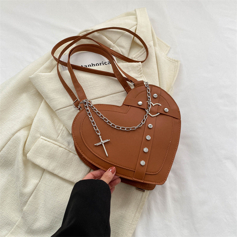 Korean-style Cute Niche Heart-shaped Shoulder Crossbody Bag