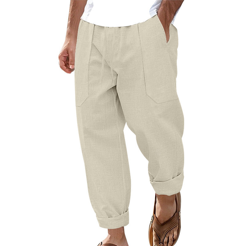 Breathable Sweat Absorbing Solid Color Trousers Basic Style Casual Wide Leg Pants