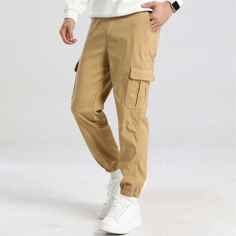 Multi-pocket Solid-color Loose Casual Pants