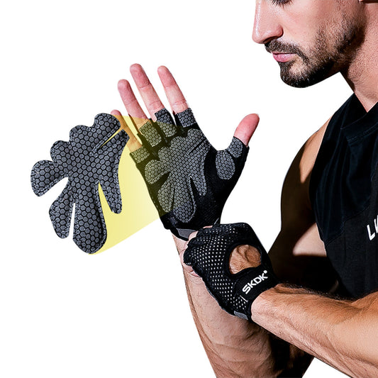 Half finger fitness gloves thin sweat-absorbent slip resistant hand