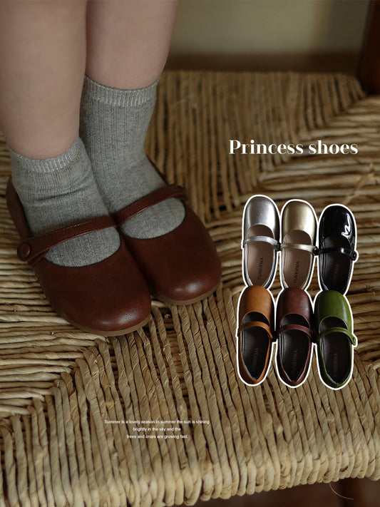 Autumn New Vintage Velcro Leather Shoes Baby Spring And Autumn Foreign Soft Soled Shoes