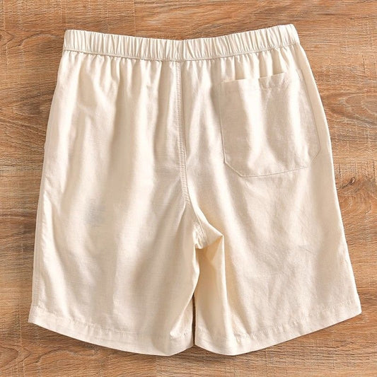 Summer Men's Fashion Linen Shorts Cropped Pants