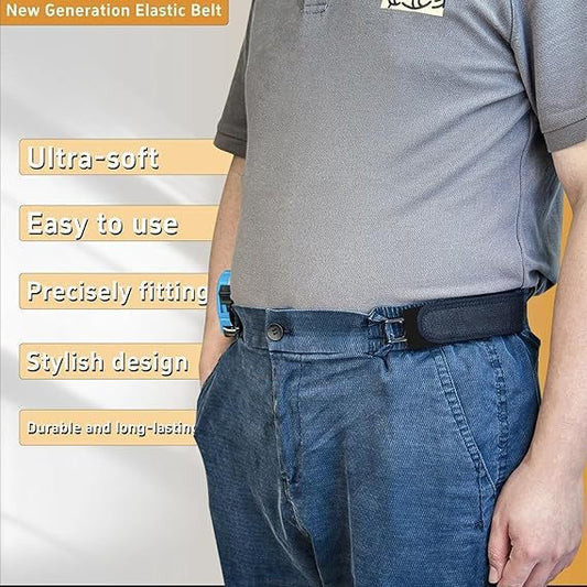 Adjustable Lazy Waist Belt Iron Hook Style Elastic