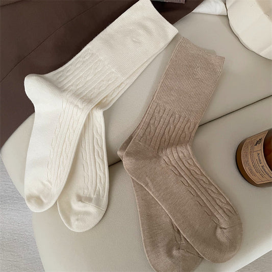 Women's Autumn Winter Wool Thickened Warm Mid-Calf Socks
