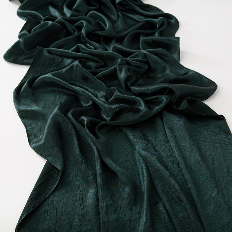 New Style Crinkled Satin Scarf With A Silky Smooth Feel, Perfect As A Headscarf Or Shawl