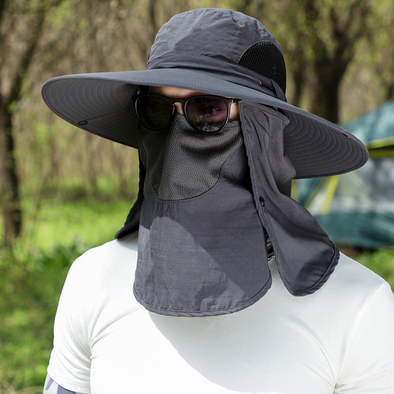 Big Brim Protective Caps Summer Face Cover Sun-proof Mountaineering Bucket Hat