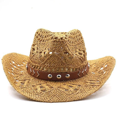 New Women's Beach Cowboy Straw Caps Sun Hat