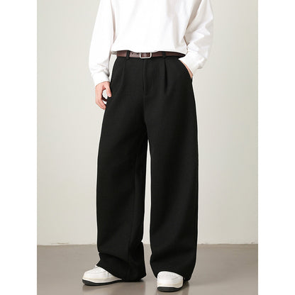 Thickened Wide-leg Pants Old-money Style Straight-leg