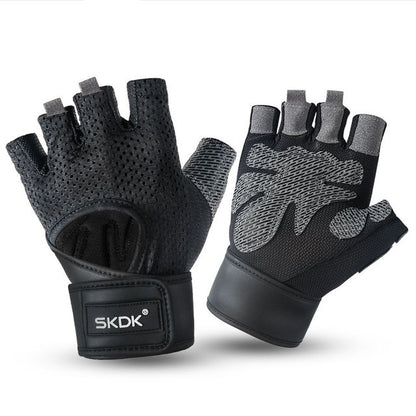 Half finger fitness gloves thin sweat-absorbent slip resistant hand