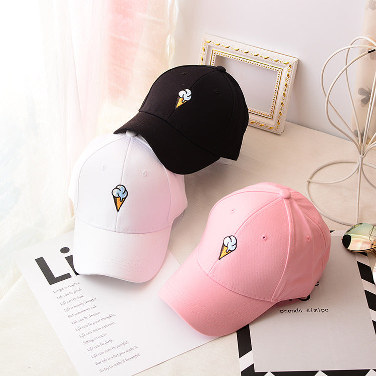Hat Korean Version Of The Soft Sister Children's Ice Cream Bend Along The Baseball  Tide Casual Men's Spring And Summer Caps Sun Hat