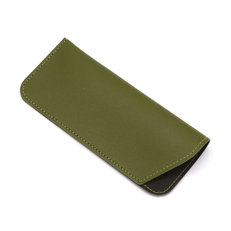 Thick Leather Open Sunglasses Bag Leather Case For Reading Glasses