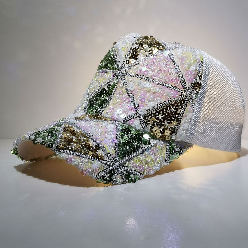 Hat Women'S Summer Colorful Sequins Fashion Caps Korean Style Hipsters