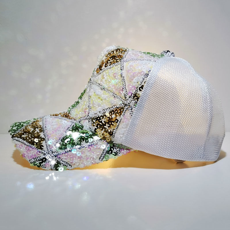 Hat Women'S Summer Colorful Sequins Fashion Caps Korean Style Hipsters