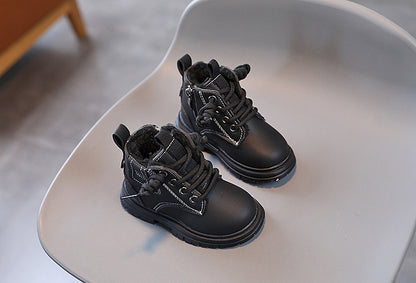 Baby Soft Bottom Short Boots High-top With Velvet Thickening Thermal Cotton Shoes