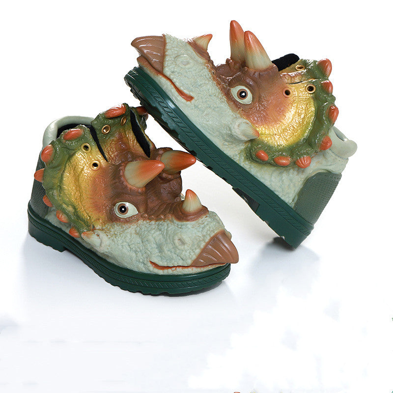 Creative Runaway Dinosaur Children's Shoes Waterproof Non-slip Rain-proof Boy Sports Shoes Toddler Shoes Plus Velvet Baby Funny Shoes