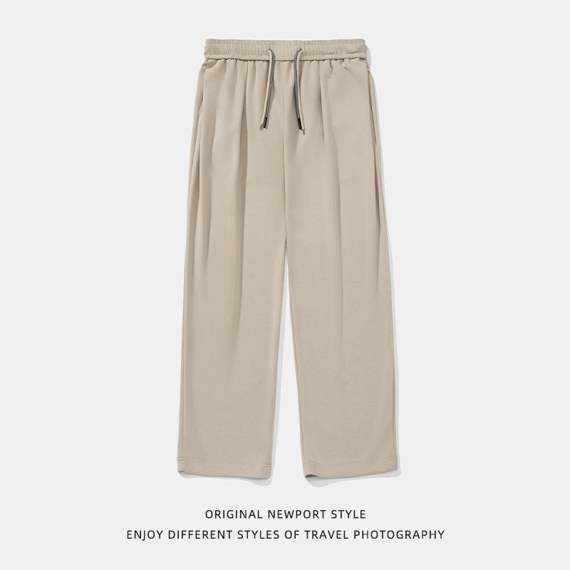 Casual Pants With A Pleated Waistband And Dual Drawstrings