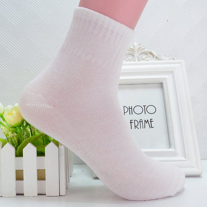 Breathable And Sweat-absorbent Thick Casual Sports Solid Color Cotton Socks