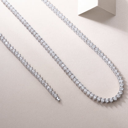 Solitude - A Luxurious And Fashionable Light Luxury Jewelry Necklace Pendant Set With Top-quality Moissanite, S925 Silver-plated Platinum
