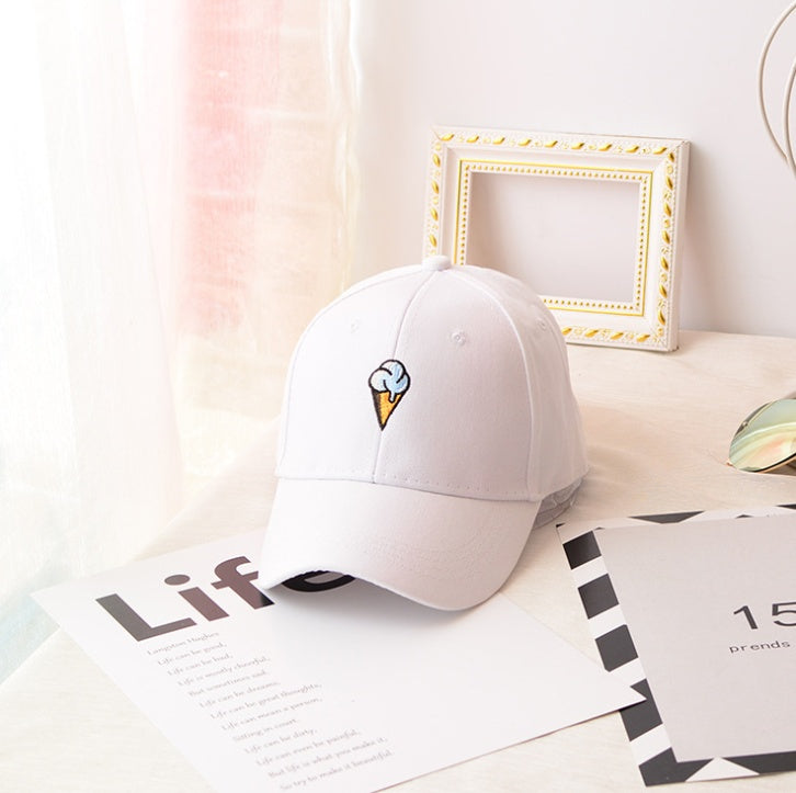 Hat Korean Version Of The Soft Sister Children's Ice Cream Bend Along The Baseball  Tide Casual Men's Spring And Summer Caps Sun Hat