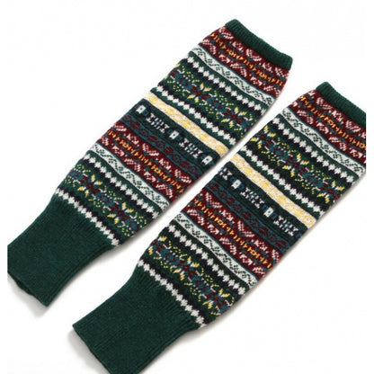 Knitted Chunky Socks AutumnWinter Fluorescent Camo Leg Warmers Womens Over-the-Knee Thermal Boot Cuffs Sock Covers