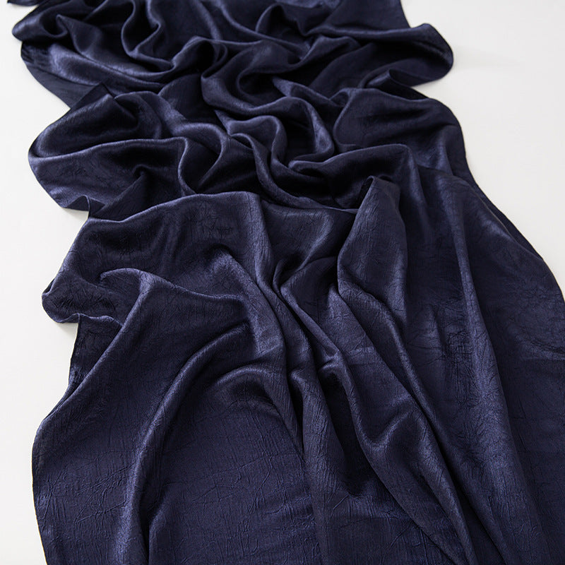 New Style Crinkled Satin Scarf With A Silky Smooth Feel, Perfect As A Headscarf Or Shawl