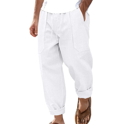 Breathable Sweat Absorbing Solid Color Trousers Basic Style Casual Wide Leg Pants