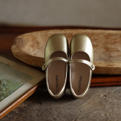 Autumn New Vintage Velcro Leather Shoes Baby Spring And Autumn Foreign Soft Soled Shoes