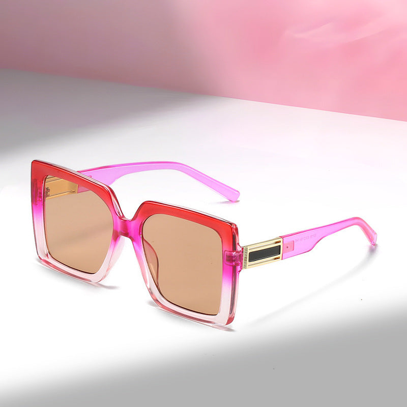 Fashionable Square-shaped Statement Gradient Color Oversized Sunglasses