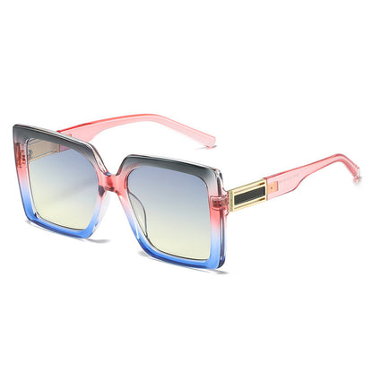 Fashionable Square-shaped Statement Gradient Color Oversized Sunglasses