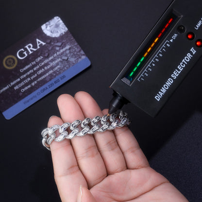 Set With Top-quality Moissanite, This Luxurious And Fashionable Light Luxury Jewelry Silver Bracelet Is Made Of S925 Silver Electroplated With Platinum