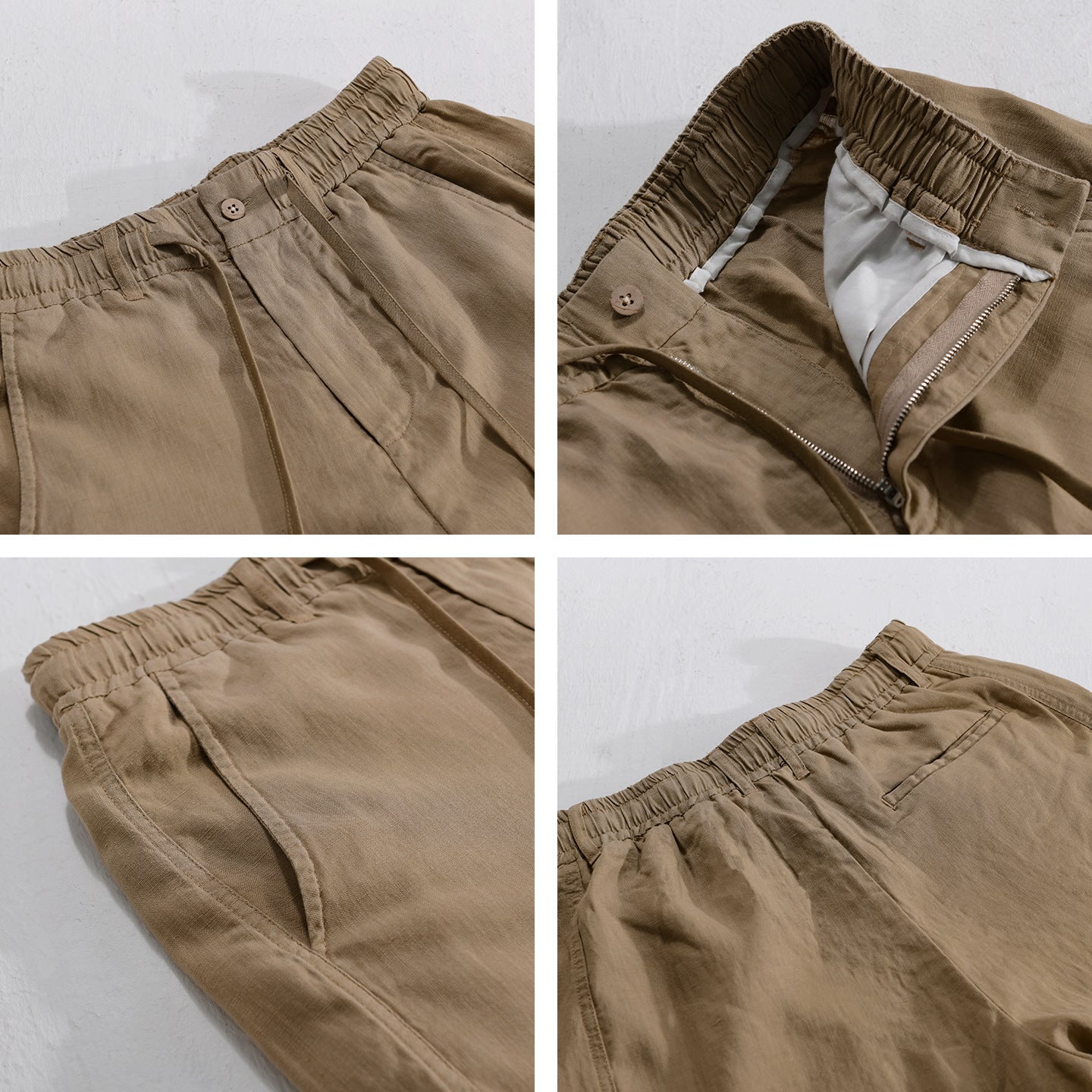 Men's Drawstring Casual Linen Straight-leg Pants