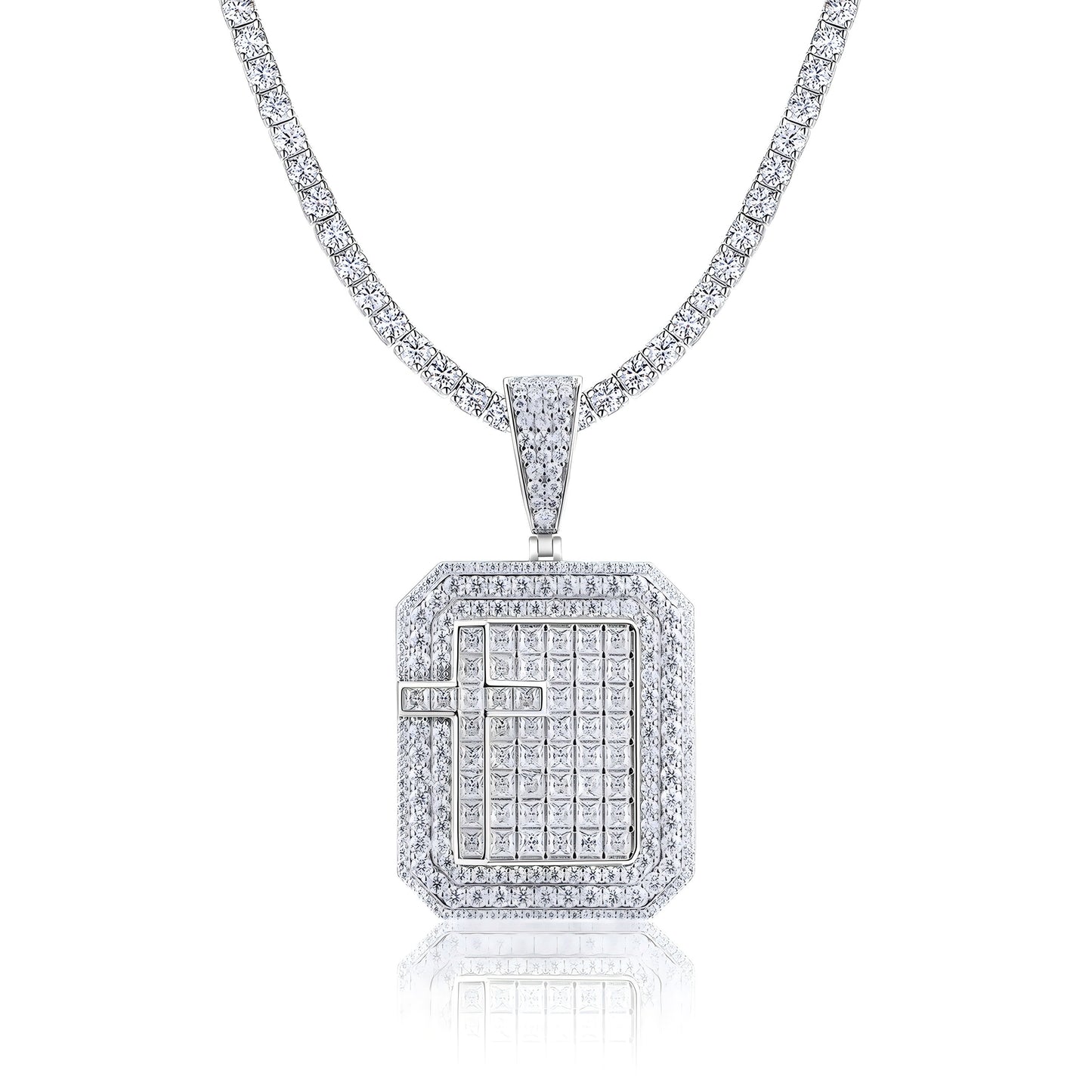 The Light Of Belief - A Fashionable And Trendy Necklace Pendant Set With Top-quality Moissanite S925 And Silver Plated With Platinum Can Be Tested With A Diamond Pen