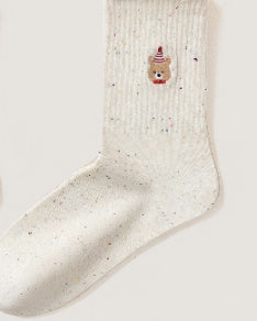Embroidered Ruffle-ankle Socks For Women