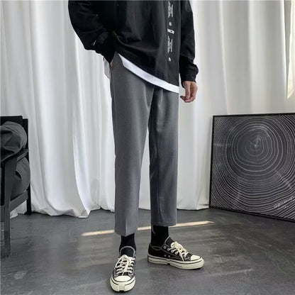 Men's Dress Pants Men's Cropped Slim-fit Casual