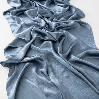 New Style Crinkled Satin Scarf With A Silky Smooth Feel, Perfect As A Headscarf Or Shawl