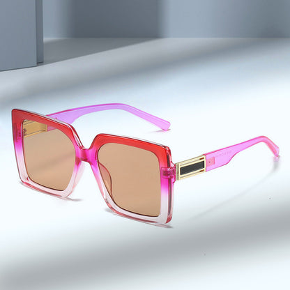Fashionable Square-shaped Statement Gradient Color Oversized Sunglasses