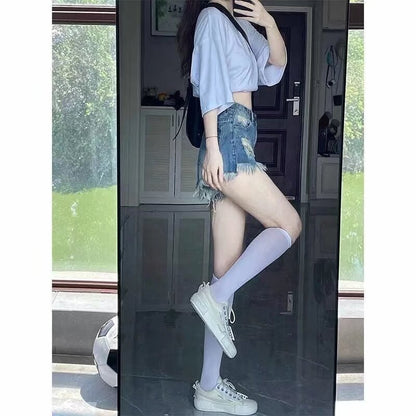 Stylish Minimalist Short Jeans For Women