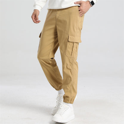 Multi-pocket Solid-color Loose Casual Pants