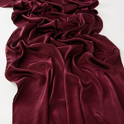 New Style Crinkled Satin Scarf With A Silky Smooth Feel, Perfect As A Headscarf Or Shawl