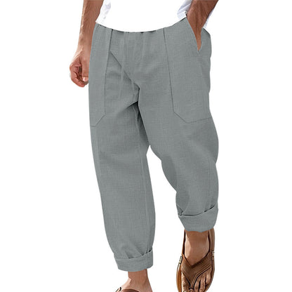 Breathable Sweat Absorbing Solid Color Trousers Basic Style Casual Wide Leg Pants