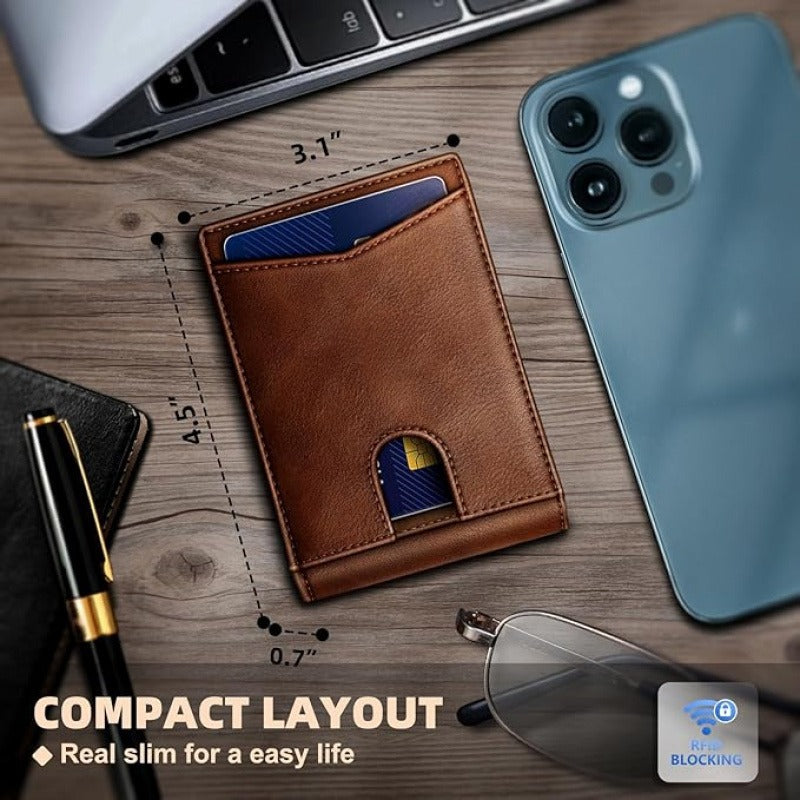 Multifunctional Anti-Theft Retro Card Holder Wallet With Multiple Card Slots For Men
