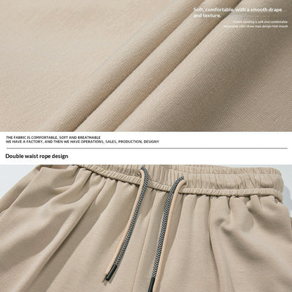 Draped Casual Long Pants With Double Drawstrings