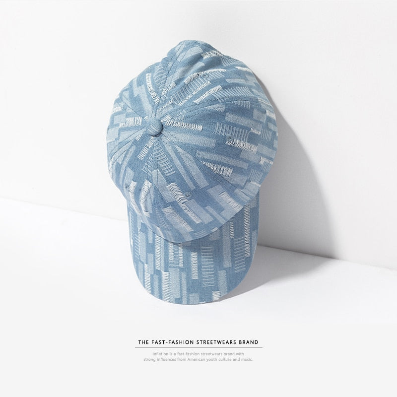 Denim Damaged Hat Outdoor Snapback Trucker Hat Men Adjustable Baseball Caps Trendy Women Hip Hop Fashion Ha