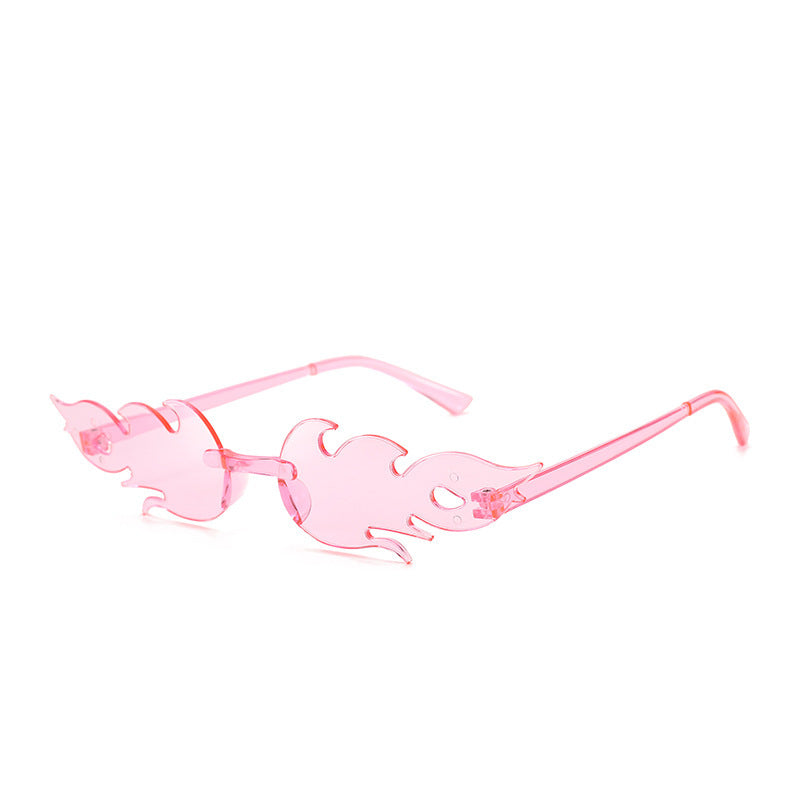 Flame Sunglasses Frameless Personality Colorful