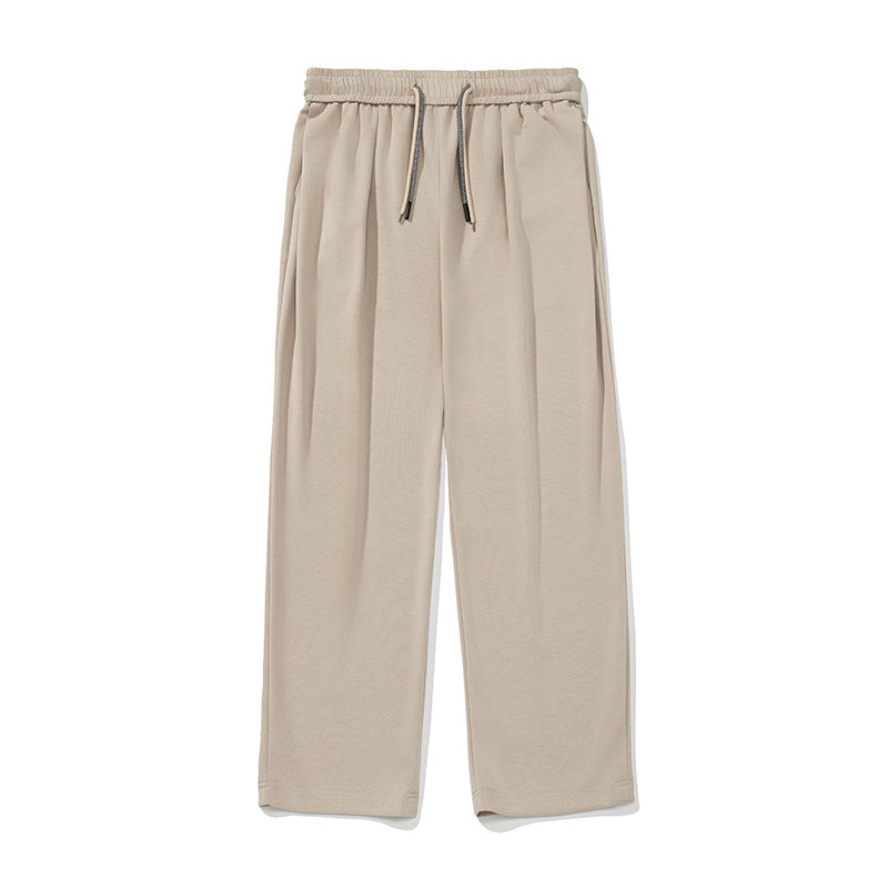 Casual Pants With A Pleated Waistband And Dual Drawstrings